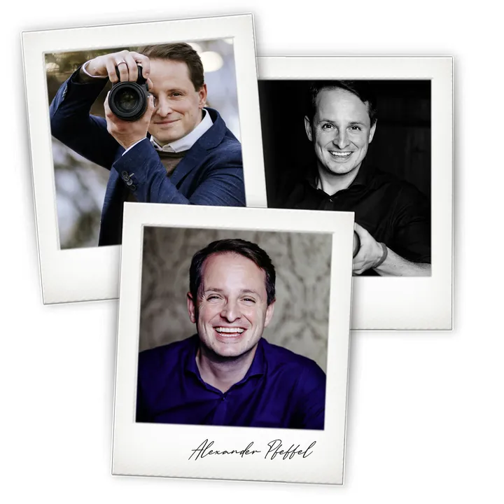 Alexander Pfeffel, Hochzeitsfotograf aus der Wachau, in drei Porträts